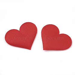 Cloth Patches, with Sponge Inside, Heart, Red, 31x36x3mm(FIND-S282-18)