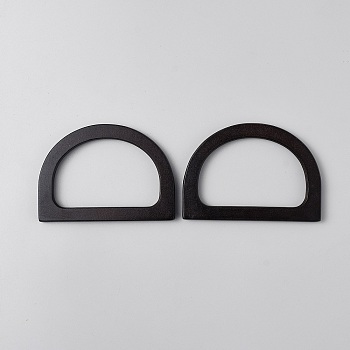 Wooden D Shaped Bag Handles Replacement, for Handmade Bag Handbags Purse Handles, Coffee, 84x120x9.5mm, Inner Diameter: 85.5x93mm