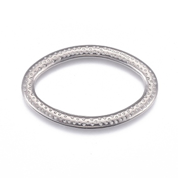 304 Stainless Steel Linking Rings, Oval, Stainless Steel Color, 36x23x2mm, Inner Diameter: 16x28.5mm