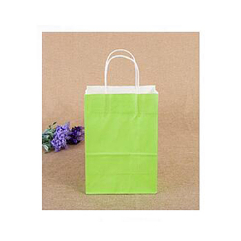 Kraft Paper Bag with Handle, Lawn Green, 21x11x27cm