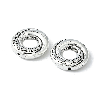 Tibetan Style Alloy Donut Bead Frames, Lead Free & Cadmium Free, Antique Silver, 15x4mm, Hole: 1.5mm, about 30pcs/77g