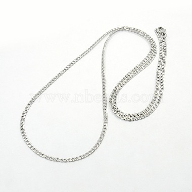 Men's 304 Stainless Steel Curb Chain Necklaces(STAS-O037-65P)-2