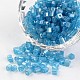6/0 Cube Transparent Colours Rainbow Plated Round Hole Glass Seed Beads(SEED-I003-F103)-1