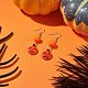 Halloween Pumpkin Jack-O'-Lantern Synthetic Turquoise Dangle Earring(EJEW-JE05170)-2