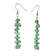 Natural Green Aventurine Chips Dangle Earrings with Glass(EJEW-JE04840-04)-2
