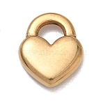 Valentine's Day 304 Stainless Steel Charms, Heart Charms, Golden, 11.5x9x3mm, Hole: 2.5x3mm(SA-B007-05G-A)