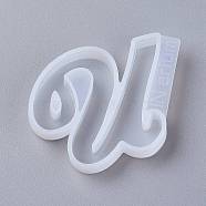 Letter DIY Silicone Molds, For UV Resin, Epoxy Resin Jewelry Making, Letter.U,  45x57x8mm, Inner Diameter: 40x47mm(DIY-I034-08U)