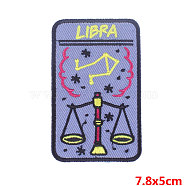Rectangle with Constellation Computerized Embroidery Cloth Iron on/Sew on Patches, Costume Accessories, Libra, 78x50mm(PATC-PW0002-14H)