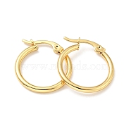 Vacuum Plating 201 Stainless Steel Hoop Earrings with 304 Stainless Steel Pins for Women, Golden, 20x2mm, Pin: 0.6mm(EJEW-D279-12G-05)
