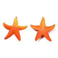 Spray Painted Iron Big Pendants, Starfish, Dark Orange, 50x46.5x6mm, Hole: 1.2mm(IFIN-N008-033-A03)