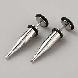Stainless Steel Ear Taper Stretcher, Cone Gauge Earrings for Woman Men, Platinum, 36.5x9.5mm(EJEW-WH0014-31B-P)
