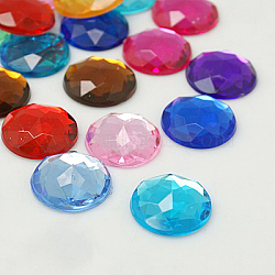 Imitation Taiwan Acrylic Rhinestone Flat Back Cabochons, Faceted, Half Round/Dome, Mixed Color, 12x4mm(X-GACR-D003-12mm-M)