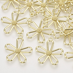 Alloy Pendants, Flower, Light Gold, Light Gold, 28x25x2.5mm, Hole: 1.6mm(X-PALLOY-N150-02)