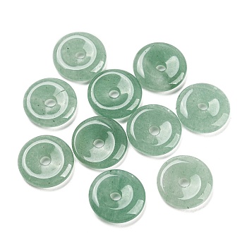 Natural Green Aventurine China Safety Buckle Pendants, 15~16x3~4mm, Hole: 3mm