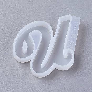 Letter DIY Silicone Molds, For UV Resin, Epoxy Resin Jewelry Making, Letter.U,  45x57x8mm, Inner Diameter: 40x47mm