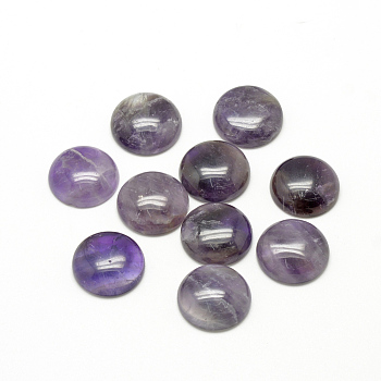Natural Amethyst Cabochons, Half Round/Dome, 6x3~4mm