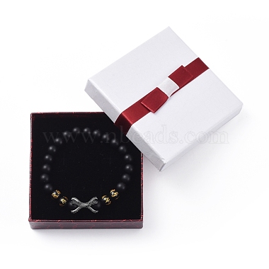 Natural Black Agate(Dyed) Beads Stretch Bracelets(BJEW-JB04801)-6