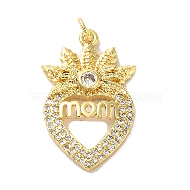 Real 16K Gold Plated Clear Heart Brass+Cubic Zirconia Pendants