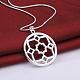 Silver Plated Brass Flat Round Pendant Necklaces(NJEW-BB08235)-2
