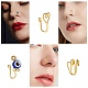 12Pcs 12 Style Evil Eye & Wire Wrap Brass Nose Rings(KK-SZ0004-82)-7