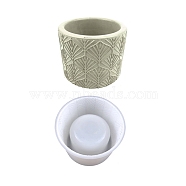 Column Flower Pot Silicone Molds, Resin Casting Molds, for UV Resin, Epoxy Resin Craft Making, Leaf Pattern, 104x80mm, Inner Diameter: 76mm(DIY-M039-18C)