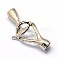 Brass Snap Lock Clasps, Platinum, 45x18mm, Hole: 5.5mm(KK-R033-01P)