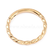 Twisted Ring Hoop Earrings for Girl Women, Chunky 304 Stainless Steel Earrings, Golden, 12.7x1.2mm, 16 Gauge(1.3mm)(STAS-D453-01G-03)