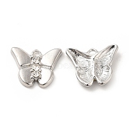 Rack Plating Alloy Rhinestone Charms, Cadmium Free & Lead Free, Butterfly, Platinum, 14.5x17.5x3mm, Hole: 1.8mm(FIND-G044-22P)