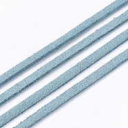 Faux Suede Cord, Faux Suede Lace, Aqua, 2.5~2.8x1.5mm, about 1.09 yards(1m)/strand(LW-R023-2.8mm-33)