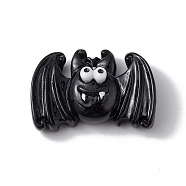 Halloween Theme Opaque Resin Cabochons, Black, Bat Pattern, 18x27x7.5mm(RESI-E035-01P)
