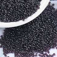 MIYUKI Round Rocailles Beads, Japanese Seed Beads, 15/0, (RR171) Dark Smoky Amethyst Luster, 1.5mm, Hole: 0.7mm, about 27777pcs/50g(SEED-X0056-RR0171)