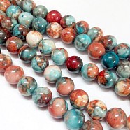 Synthetic Fossil Beads Strands, Dyed & Heated, Round, Colorful, 10mm, Hole: 1mm, about 38pcs/strand, 15.7 inch(G-L028-10mm-05)