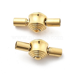 Ion Plating(IP) 304 Stainless Steel European Clasps, Golden, Column, 21.5x9x9mm(STAS-Z115-04G-05)