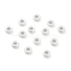 Brass Spacer Beads, Donut, 925 Sterling Silver Plated, 3x1mm, Hole: 1mm(KK-G479-05S)