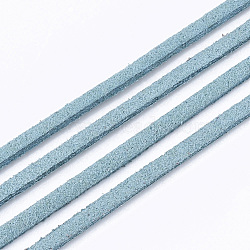 Faux Suede Cord, Faux Suede Lace, Aqua, 2.5~2.8x1.5mm, about 1.09 yards(1m)/strand(LW-R023-2.8mm-33)