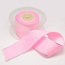 Wired Grosgrain Ribbon for Gift Packing, Pearl Pink, 3/8 inch(9mm), about 100yards/roll(91.44m/roll)(SRIB-L010-9mm-123)