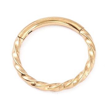 Twisted Ring Hoop Earrings for Girl Women, Chunky 304 Stainless Steel Earrings, Golden, 12.7x1.2mm, 16 Gauge(1.3mm)