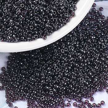 MIYUKI Round Rocailles Beads, Japanese Seed Beads, 15/0, (RR171) Dark Smoky Amethyst Luster, 1.5mm, Hole: 0.7mm, about 27777pcs/50g