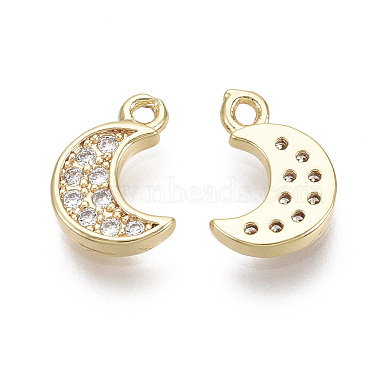 Brass Micro Pave Clear Cubic Zirconia Charms(X-KK-R134-012-NF)-2