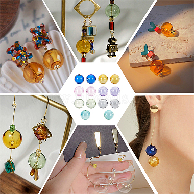 14Pcs 7 Colors Transparent Blow High Borosilicate Glass Globe Beads(GLAA-NB0001-62)-5