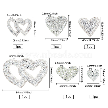 6Pcs 6 Style Heart Glitter Hotfix Rhinestone(DIY-FG0002-28)-2