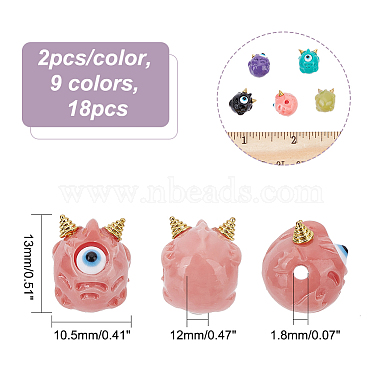 18Pcs 9 Colors Halloween Opaque Resin Beads(RESI-CA0001-42)-2