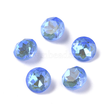 Faceted Glass Pointed Back Rhinestone Cabochons(GLAA-L021-E01)-2