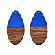 Transparent Resin & Walnut Wood Pendants(X-RESI-N025-032-C03)-1