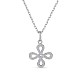 TINYSAND Happy Knot 925 Sterling Silver Cubic Zirconia Pendant Necklaces(TS-N315-S)-1
