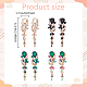 4 Pairs 4 Colors Rhinestone Teardrop Flower Dangle Stud Earrings(EJEW-AN0004-16)-2