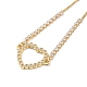 Heart Brass Micro Pave Clear Cubic Zirconia Link Bracelets(BJEW-H605-01G-01)-2