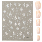 Fairy Pattern PET & Rhinestone Nail Art Stickers, Self Adhesive, for Nail Tips Decals Decorations, Light Blue, 10.4x8x0.15cm, Pattern: 2~29X2.5~11mm(MRMJ-WH20017-010B)
