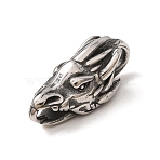 316 Stainless Steel Pendants, Dragon Head Charms, Stainless Steel Color, 20x9x8mm, Hole: 4x3.5mm(SA-CBA7555-03AS)