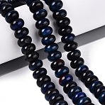 Natural White Jade Beads Strands, Smooth Rondelle, Dyed, Marine Blue, 10~10.5x5.5~6mm, Hole: 0.7~1.2mm, about 61~69pcs/strand, 14.37~15.55 inch(36.5~39.5cm)(G-Q613-01F-02)